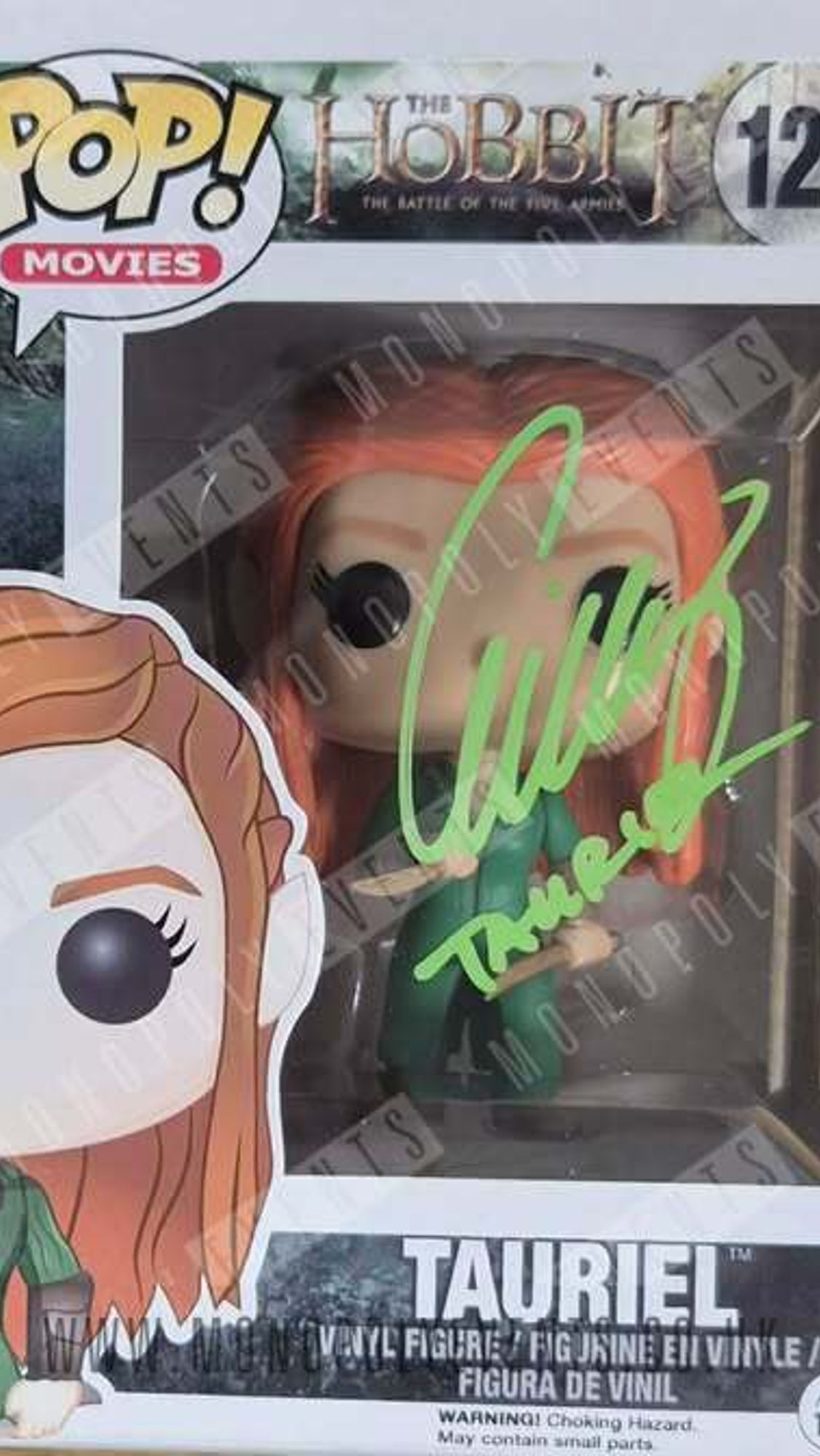 Evangeline Lilly Signed Funko #123 Movies The Hobbit Tauriel