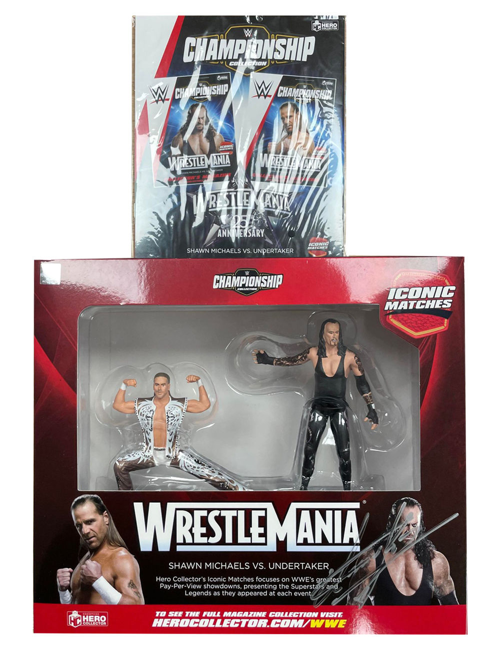 WWE Wrestlemania 25 Statue Set With Magazine Signed By The Undertaker
