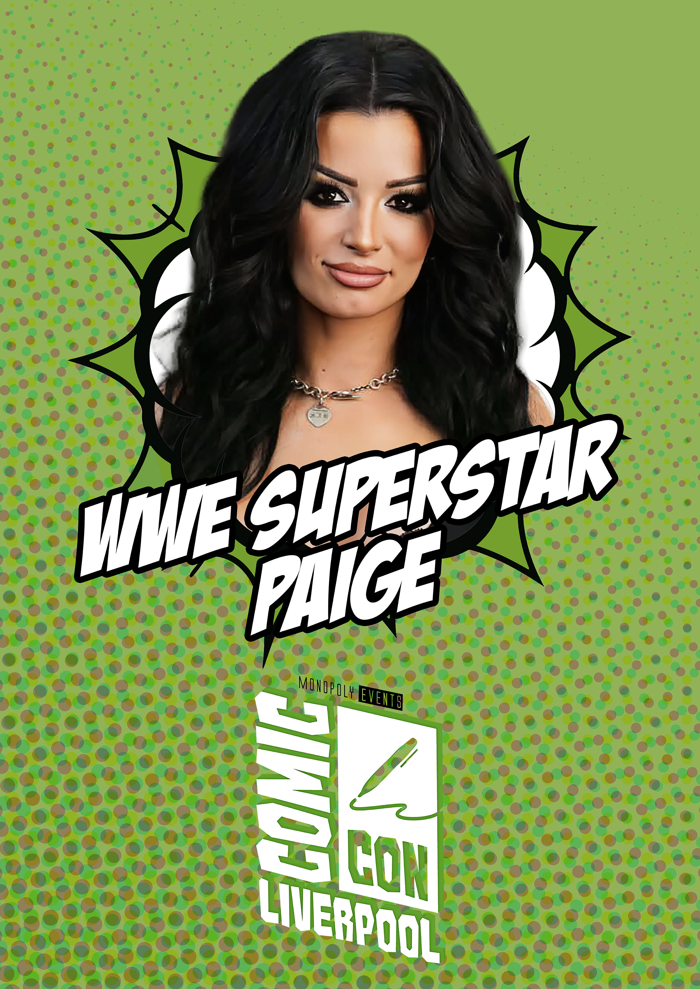 WWE Superstar Paige Signed Comic Con Liverpool A0 Poster