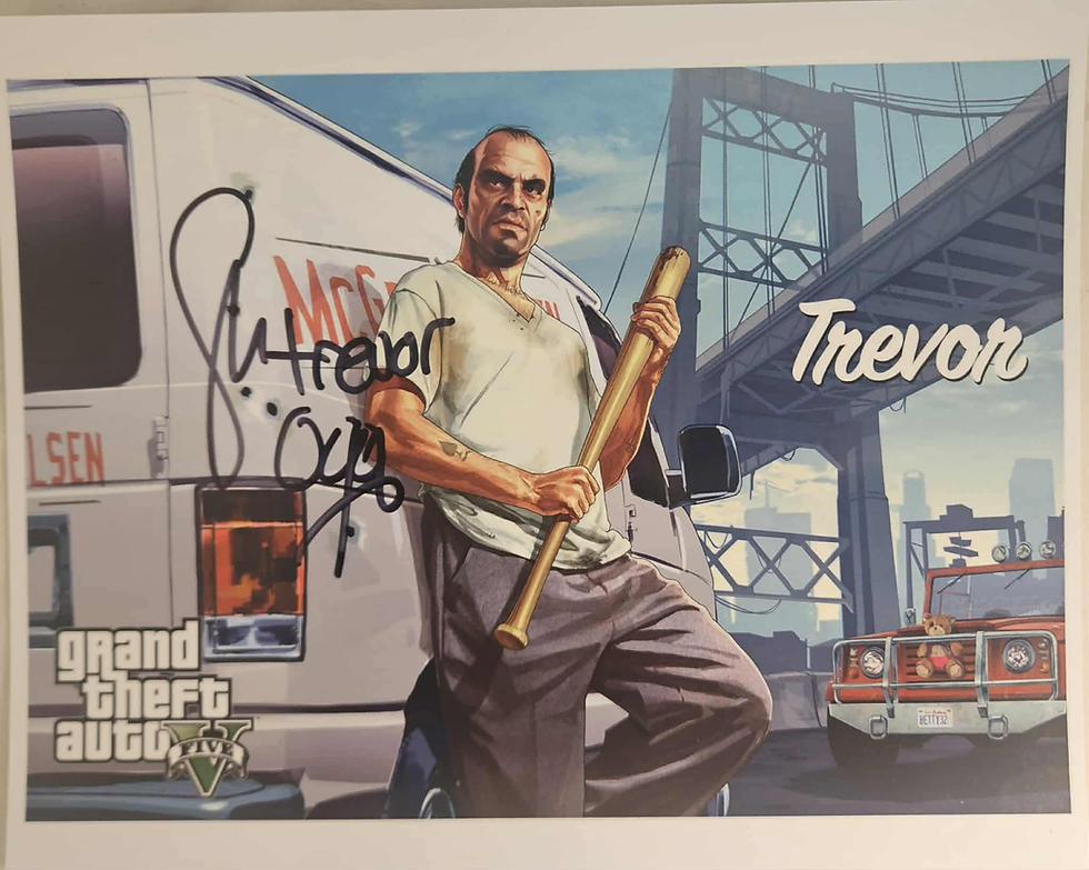 10x8" Trevor with Bat Grand Theft Auto Print Signed by Steven Ogg
