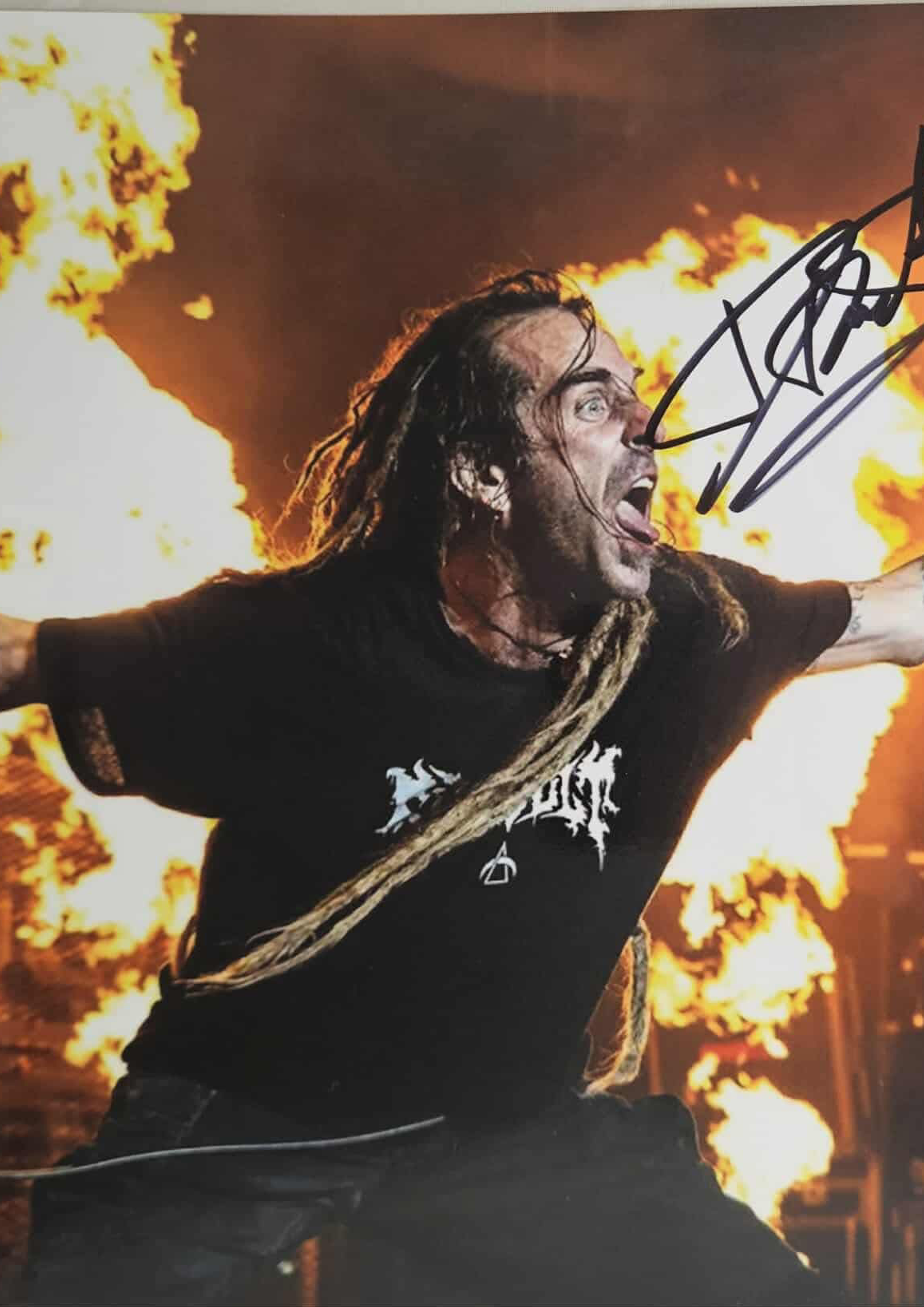10x8” Randy Performing Lamb of God Print 8 Signed by Randy Blythe