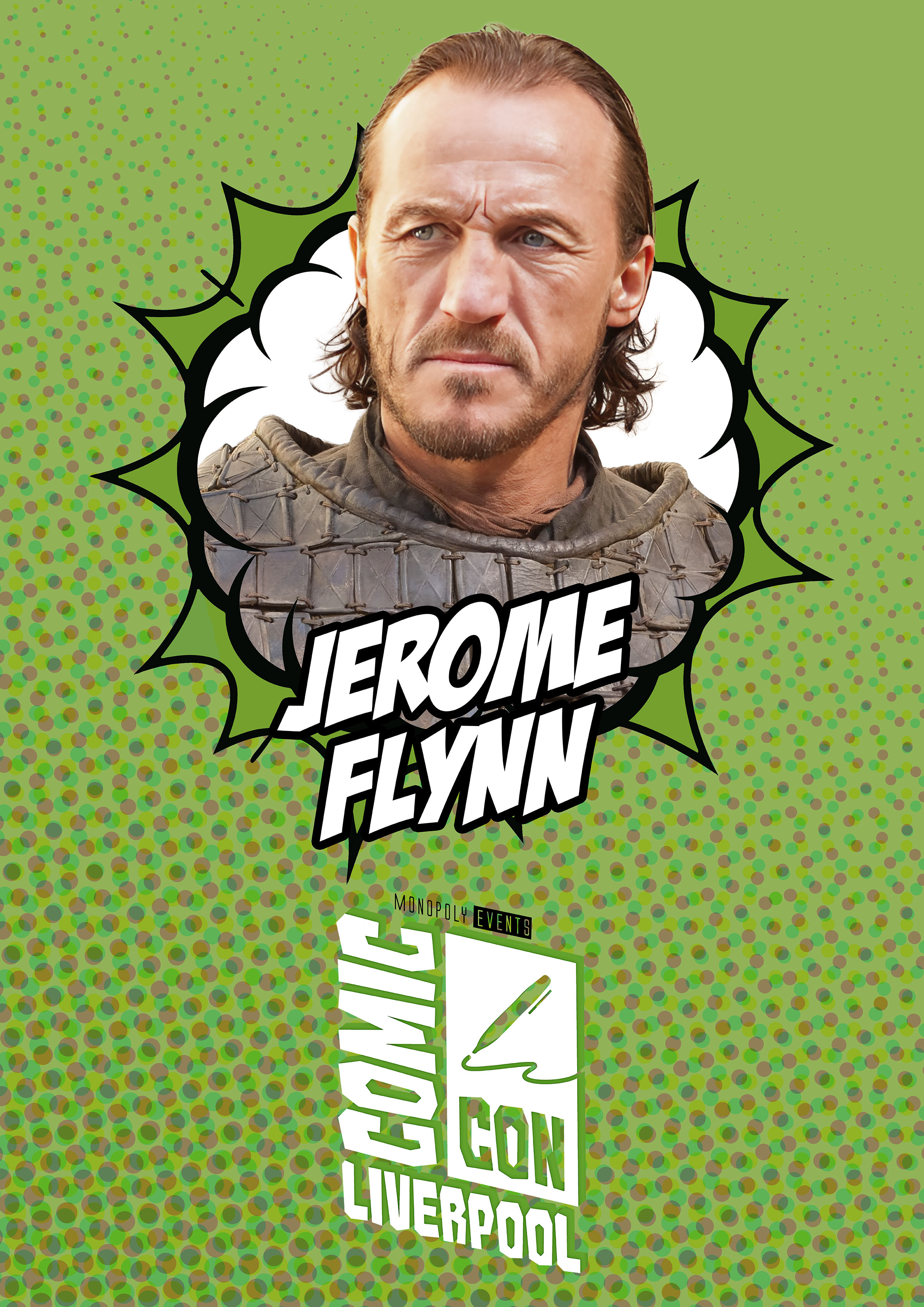 Jerome Flynn Signed Comic Con Liverpool A0 Poster
