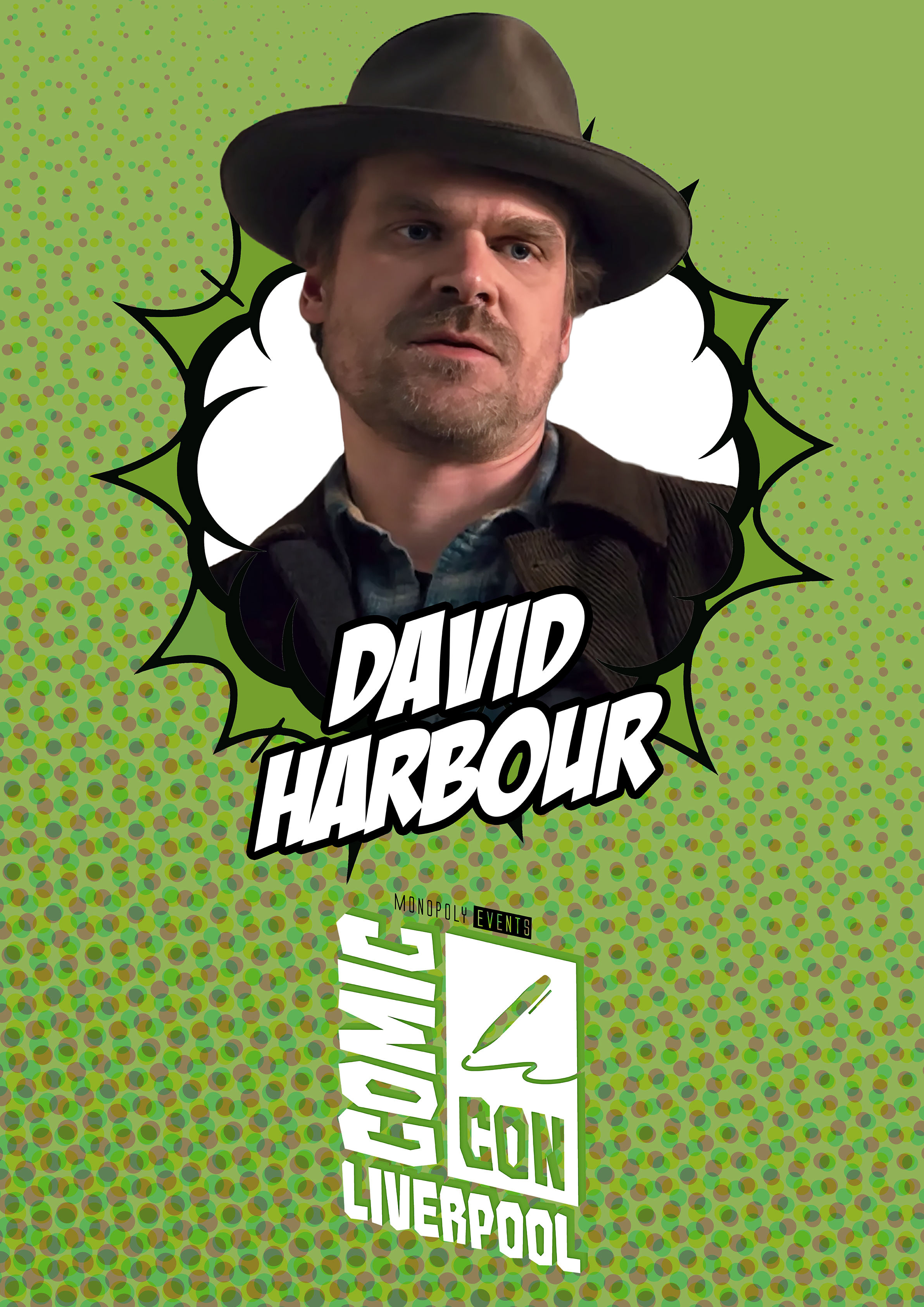 David Harbour Signed Comic Con Liverpool A0 Poster