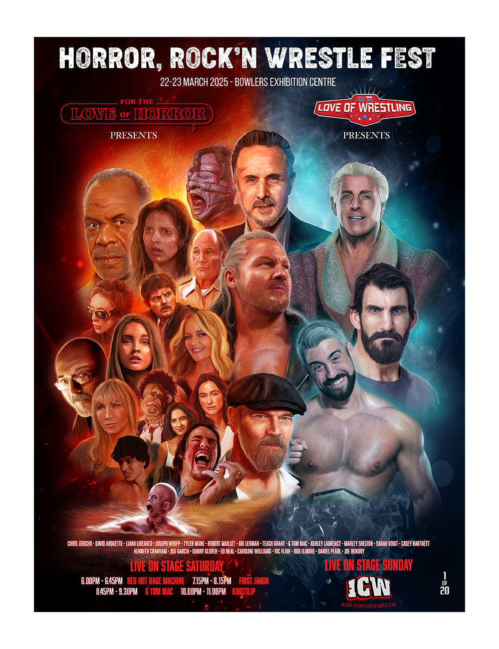 Horror Rock & Wrestle Fest 2025 Ltd Ed & Numbered 12x16" Event Poster