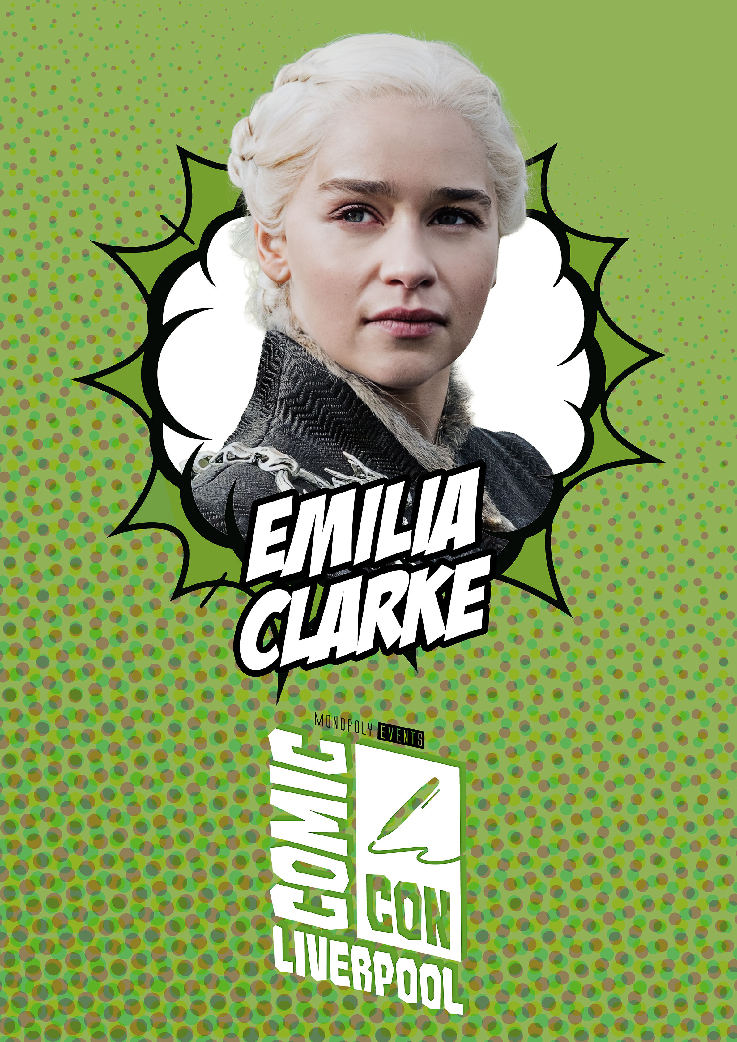 Emilia Clarke Signed Comic Con Liverpool A0 Poster