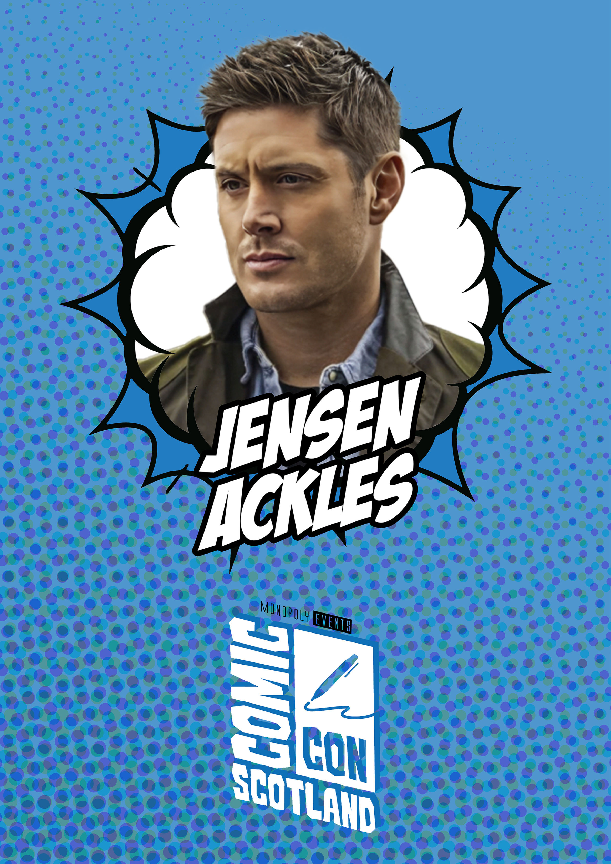 Jensen Ackles Signed Comic Con Scotland (Edinburgh) A0 Poster