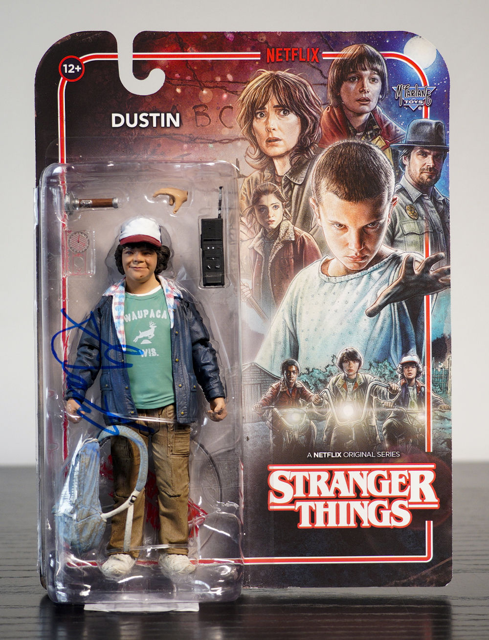 Stranger Things Dustin Packaged McFarlane Figure Signed By Gaten Matarazzo