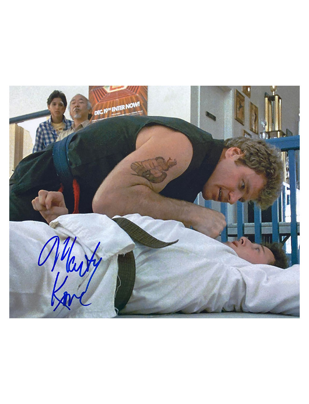 10x8" The Karate Kid Print Signed in Blue by Martin Kove