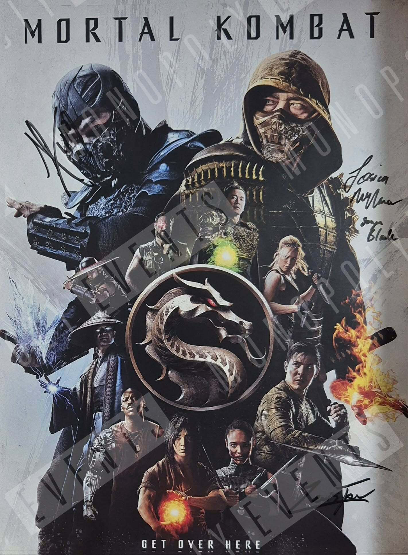 Jessica McNamme, Lewis Tan, & Ludi Lin Signed Mortal Kombat 12x16" Print Black