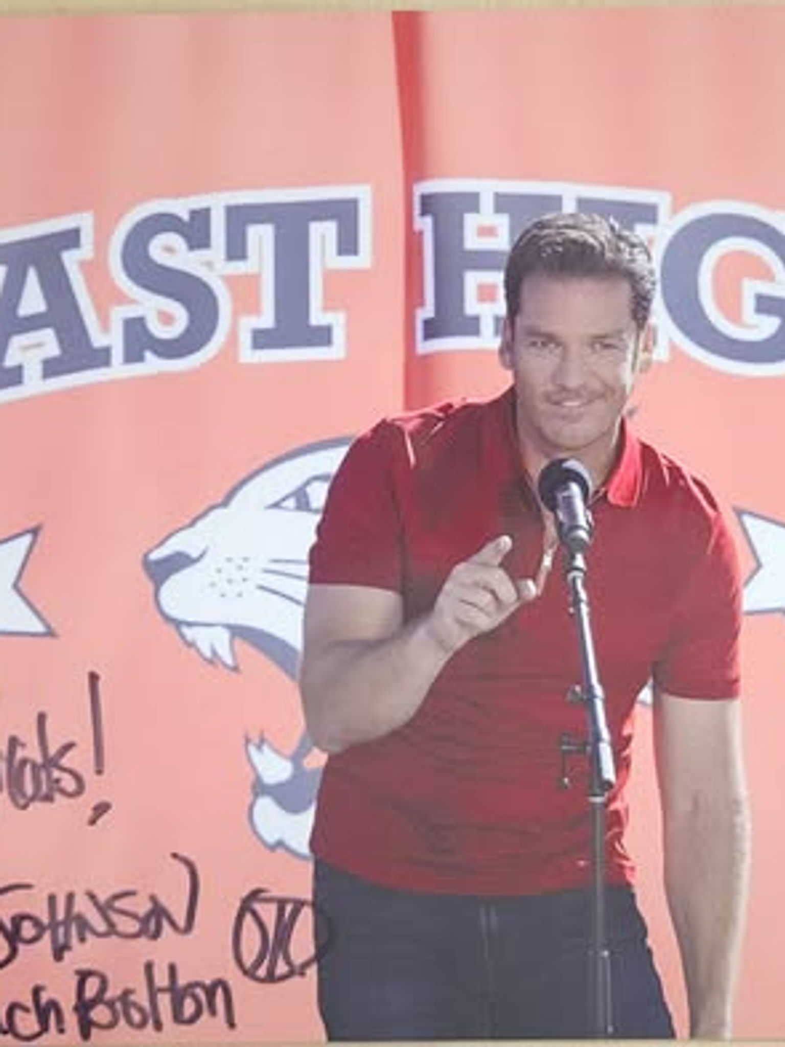 Bart Johnson Signed High School Musical on Microphone 10x8” Print