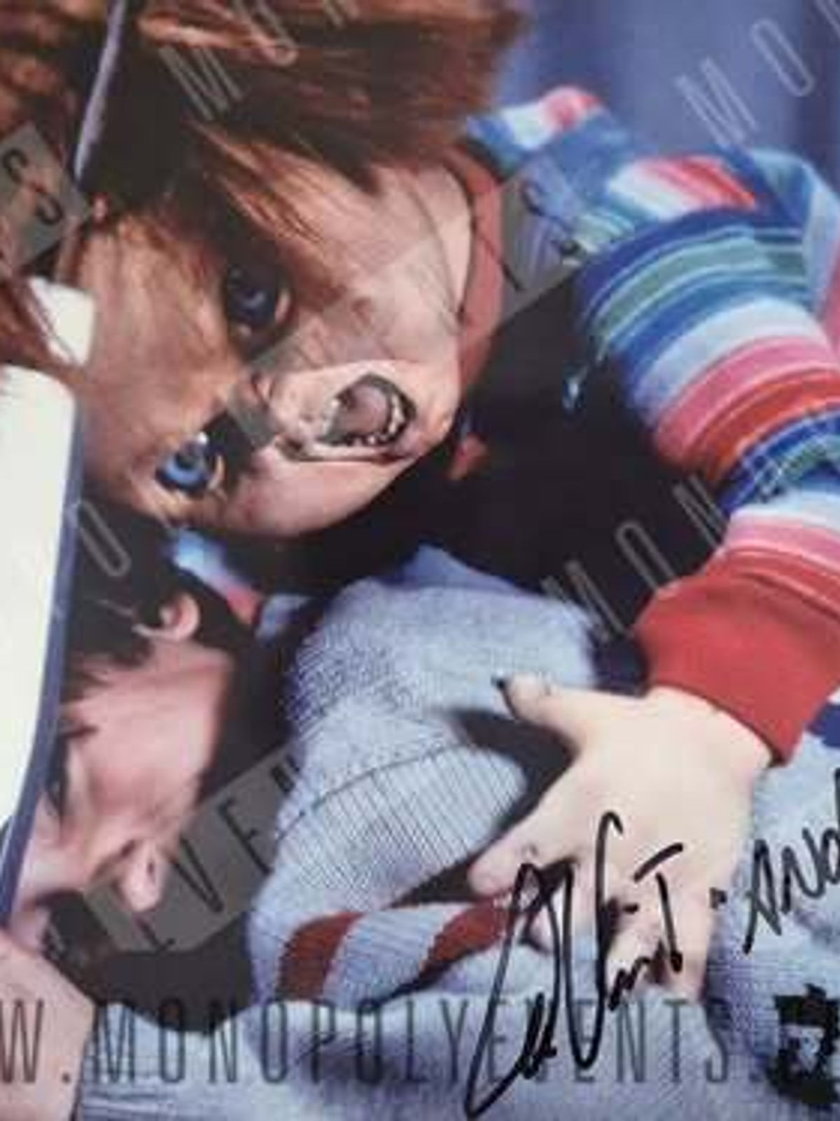 Alex Vincent Signed Chucky Fighting 10x8” Print
