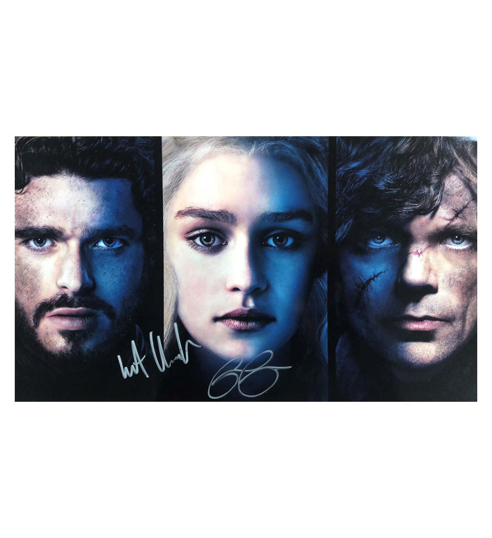 PRESALE 14x8" Game of Thrones Print Signed by Emilia Clarke and Kit Harrington
