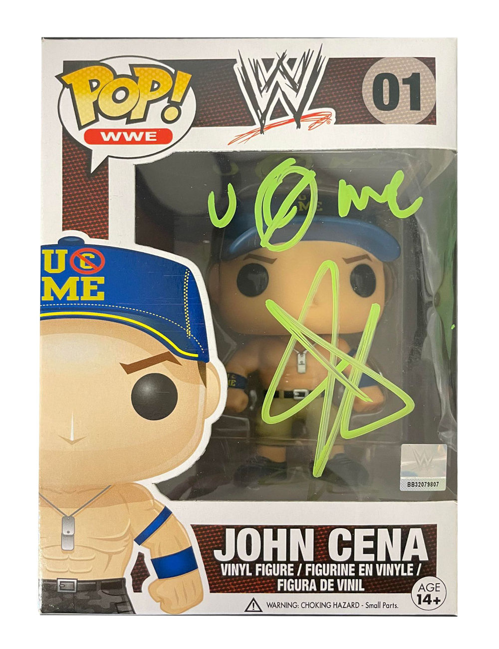 PRESALE WWE Funko Pop #01 with U C Me Quote Signed by John Cena