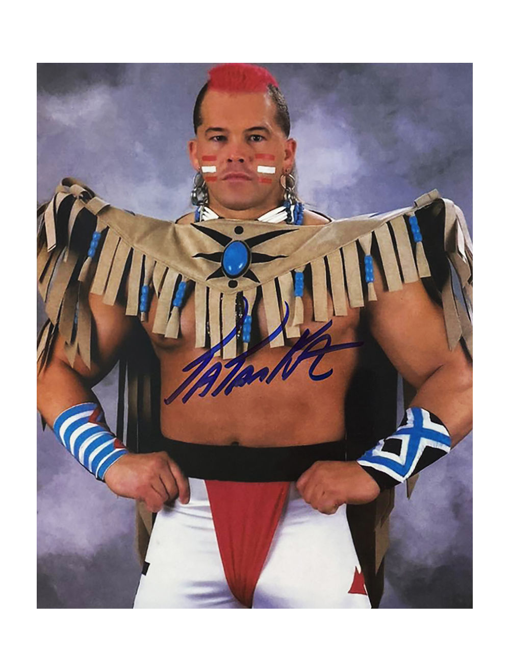 8x10 Full Colour Print Signed by Wrestling Superstar Tatanka
