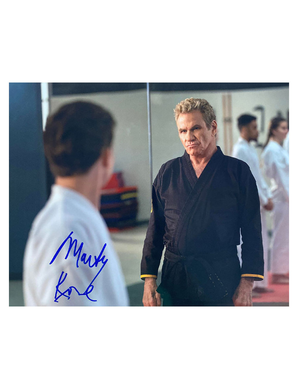 10x8" Cobra Kai Print Signed in Blue by Martin Kove