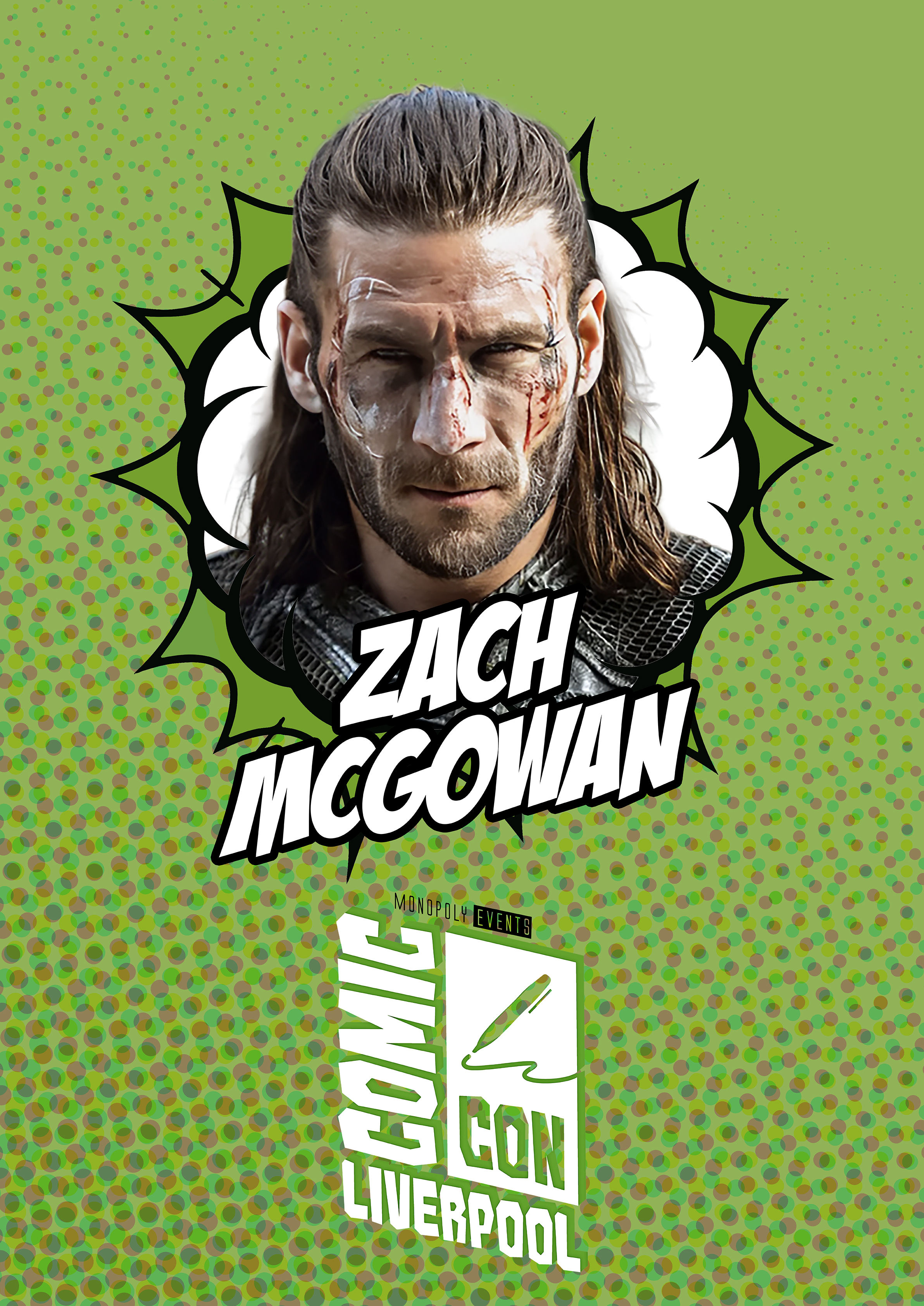 Zach McGowanSigned Comic Con Liverpool A0 Poster
