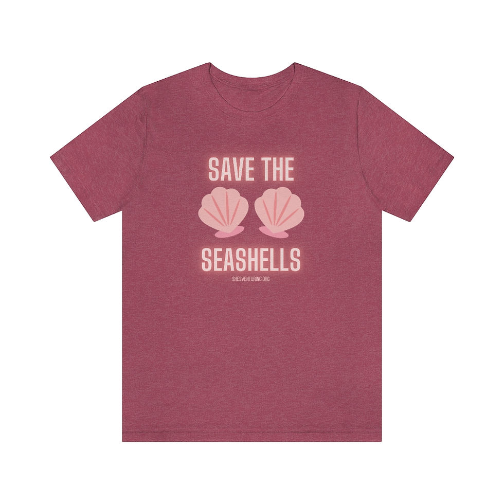 Miniatura: Save the Seashells for Breast Cancer Awareness - Unisex Jersey Short Sleeve Tee