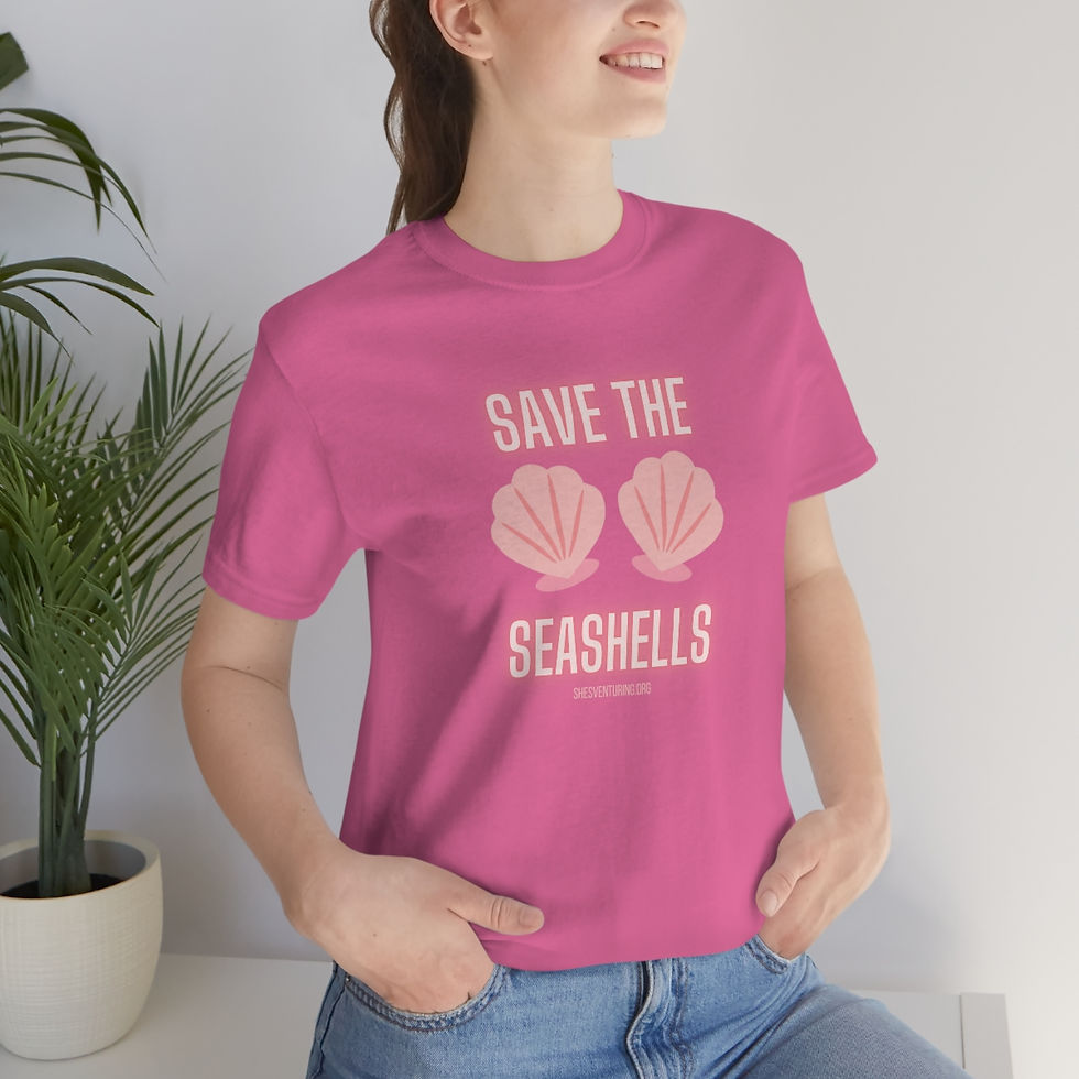 縮圖：Save the Seashells for Breast Cancer Awareness - Unisex Jersey Short Sleeve Tee