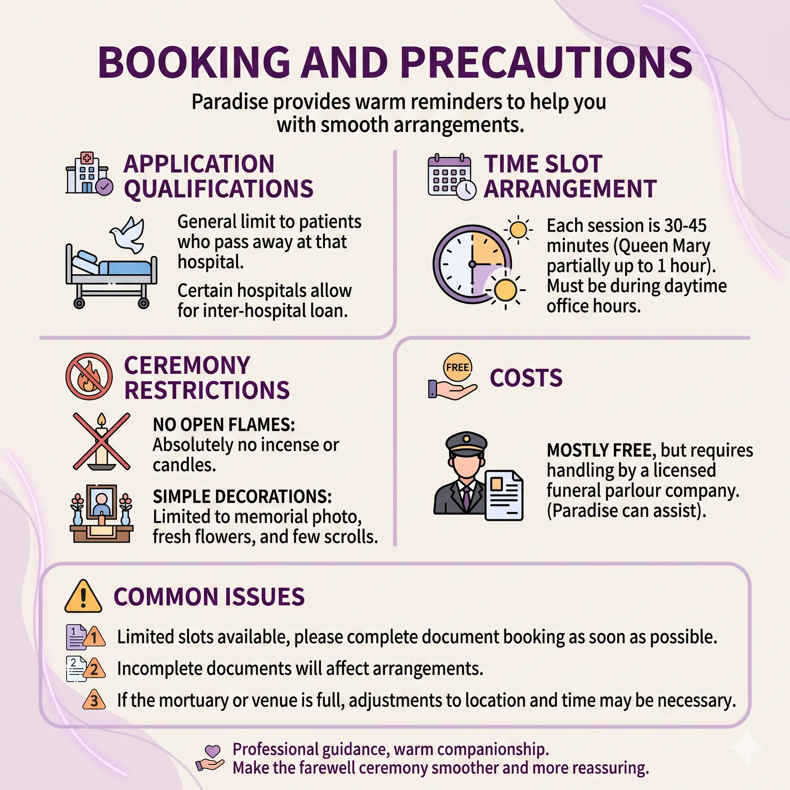 Hospital farewell room booking: eligibility, time slot restrictions, and ceremony reminders