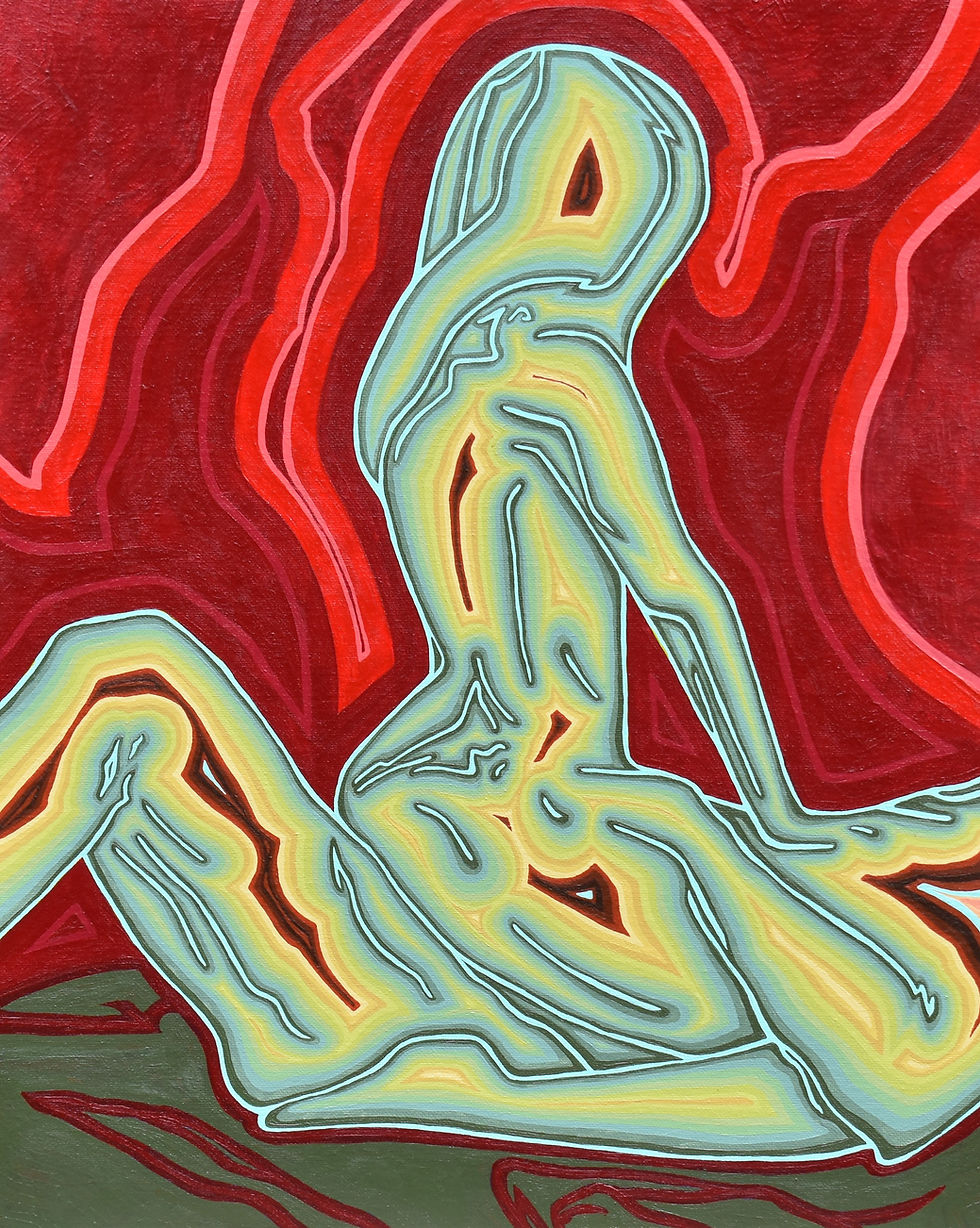 Anna Currence O'Neal, Thermal, 2023. Acrylic on canvas board. ANCO Artistry.