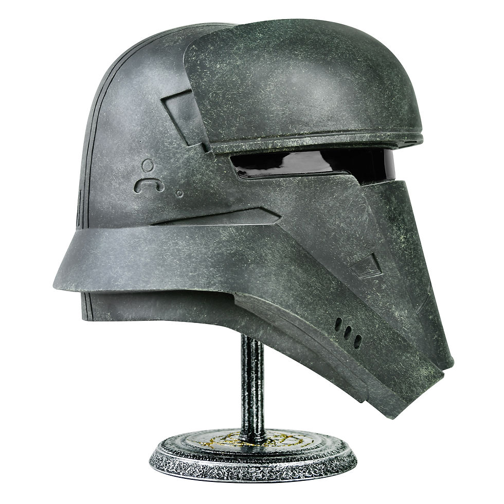 Imperial Transport Trooper helmet side profile showing unique visor and smooth finish