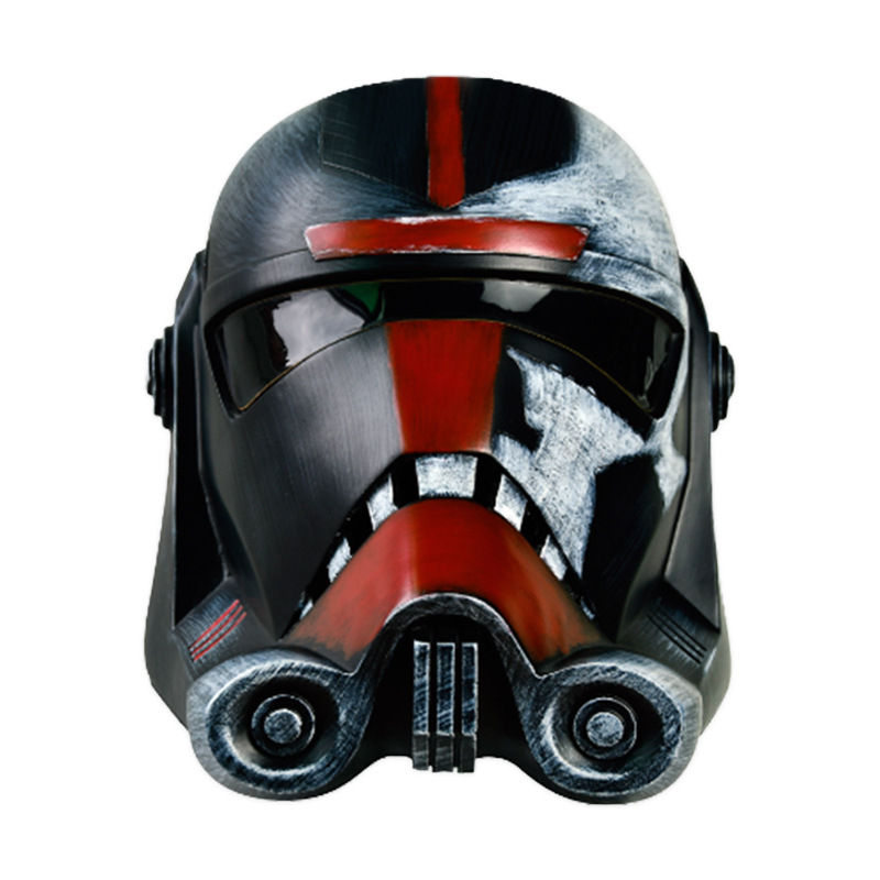 Bad Batch Hunter wearable helmet replica 1:1 Clone Force 99 mask front view with red markings