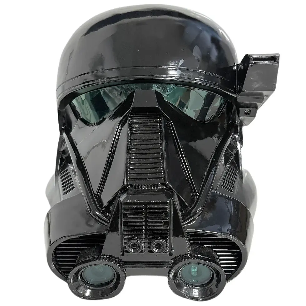 Death Trooper helmet LED replica 1:1 wearable Star Wars Rogue One black trooper front view