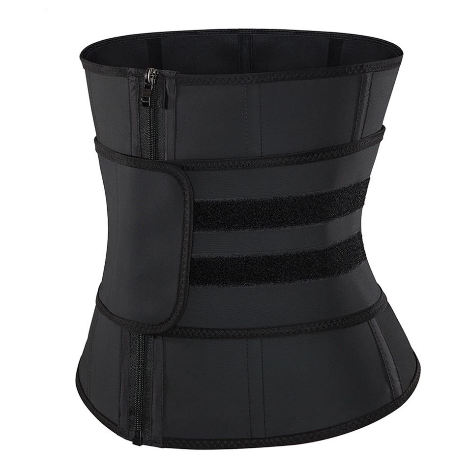 Miniatura: Triple Compression Latex Corset Black Belt Waist Trainer