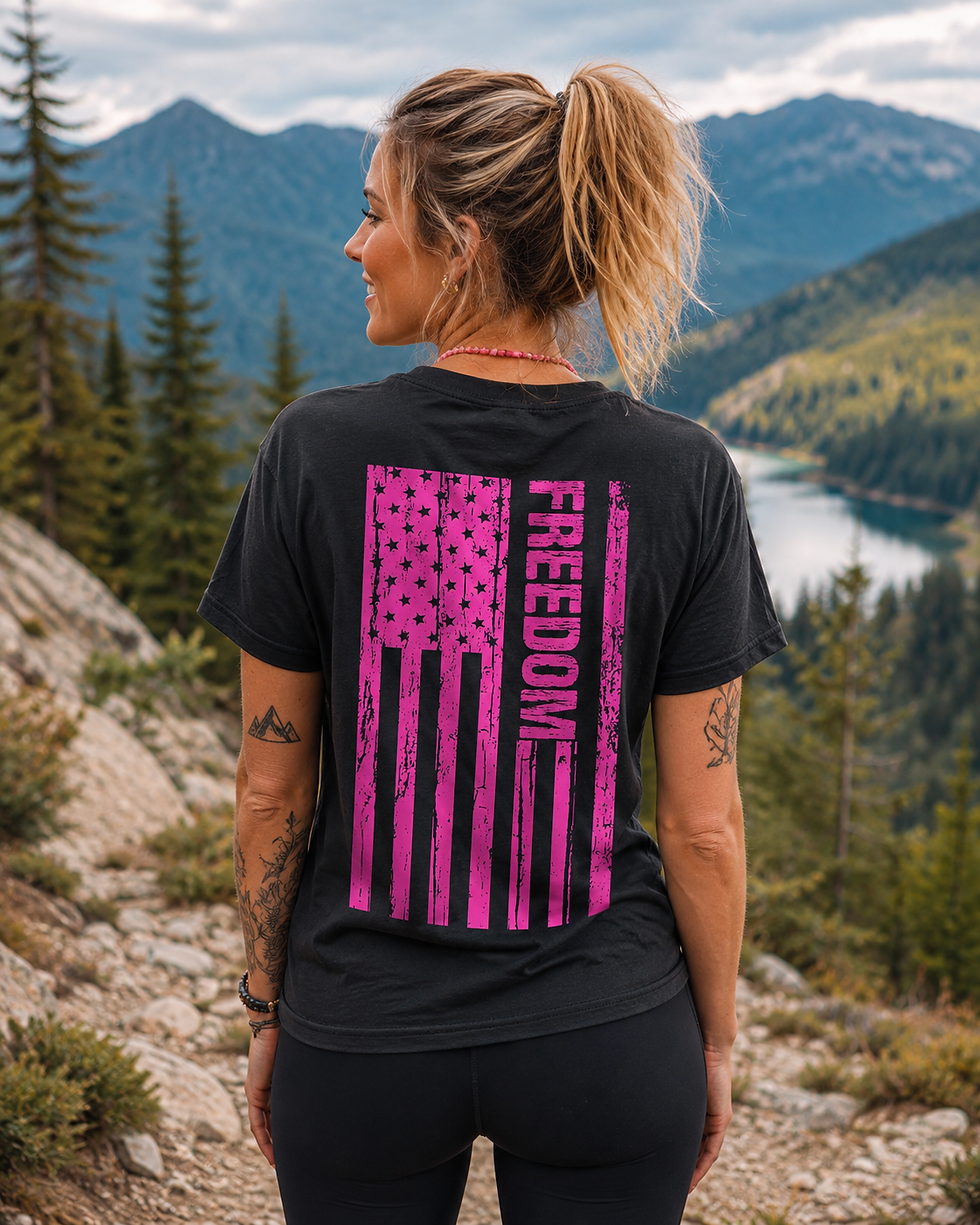 Thumbnail: Freedom Flag Tee – Distressed Patriotic Graphic Shirt