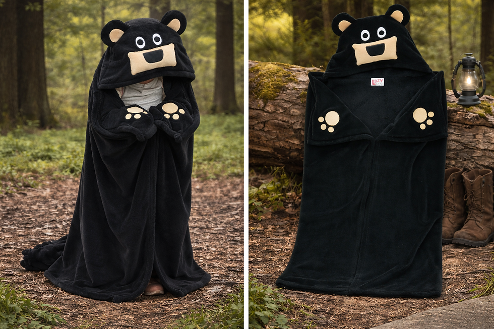 Thumbnail: Kids Animal-Themed Hooded Blankets 50” x 45”