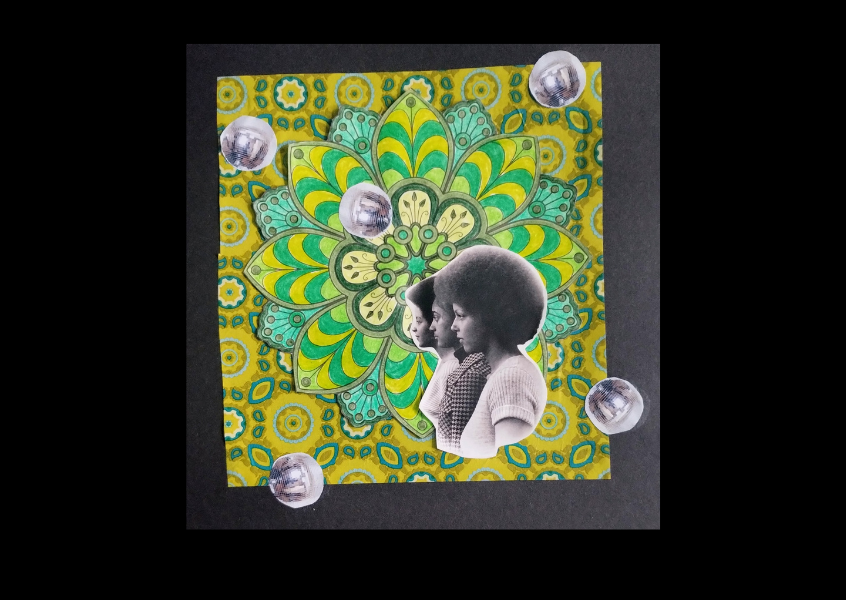 Feeling Retro, hand-cut collage