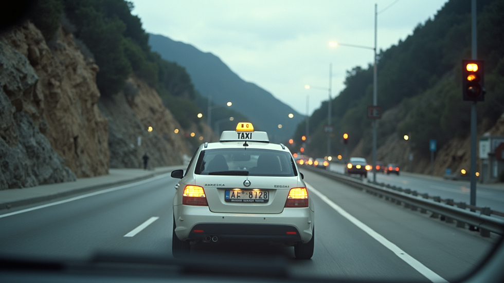 Vista lateral d’un taxi gran amb espai per a maletes a Andorra