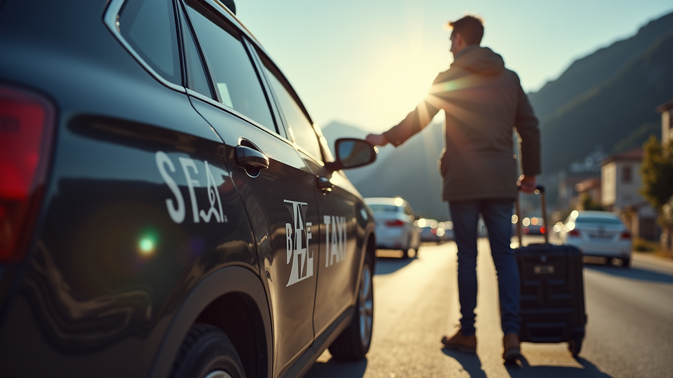 Close-up view of a taxi SEP driver helping a passenger with luggage in Andorra