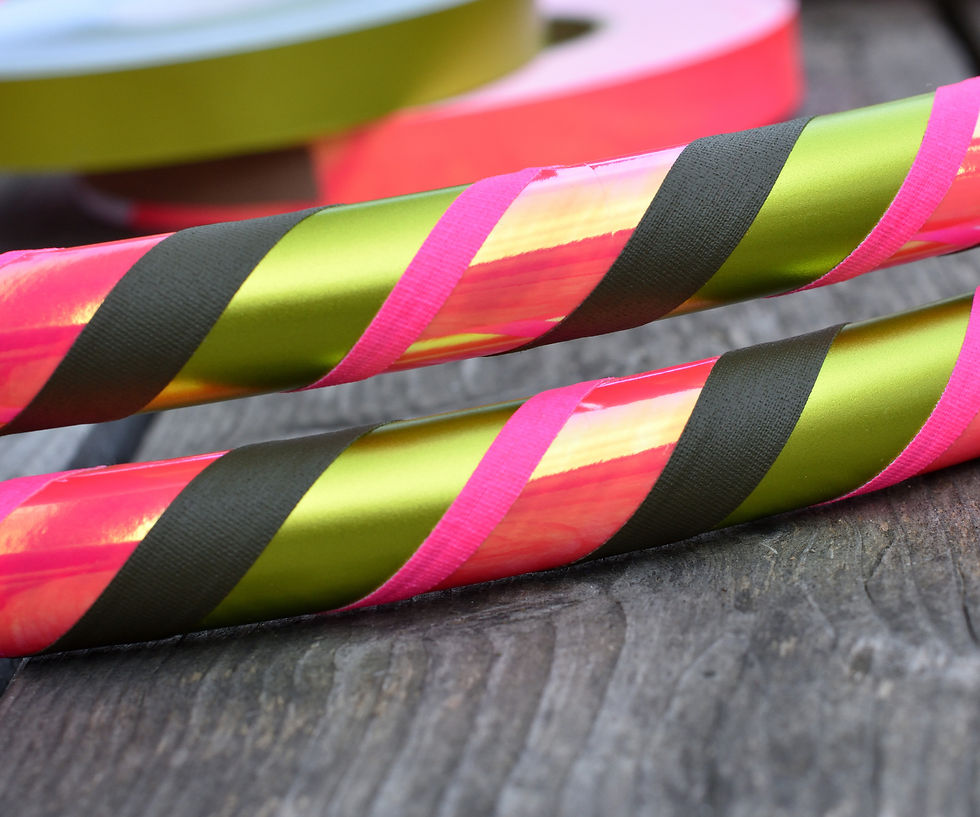 handgemachter Fitness Hula Hoop in 25mm hdpe in der Farbkombination 'Watermelon'