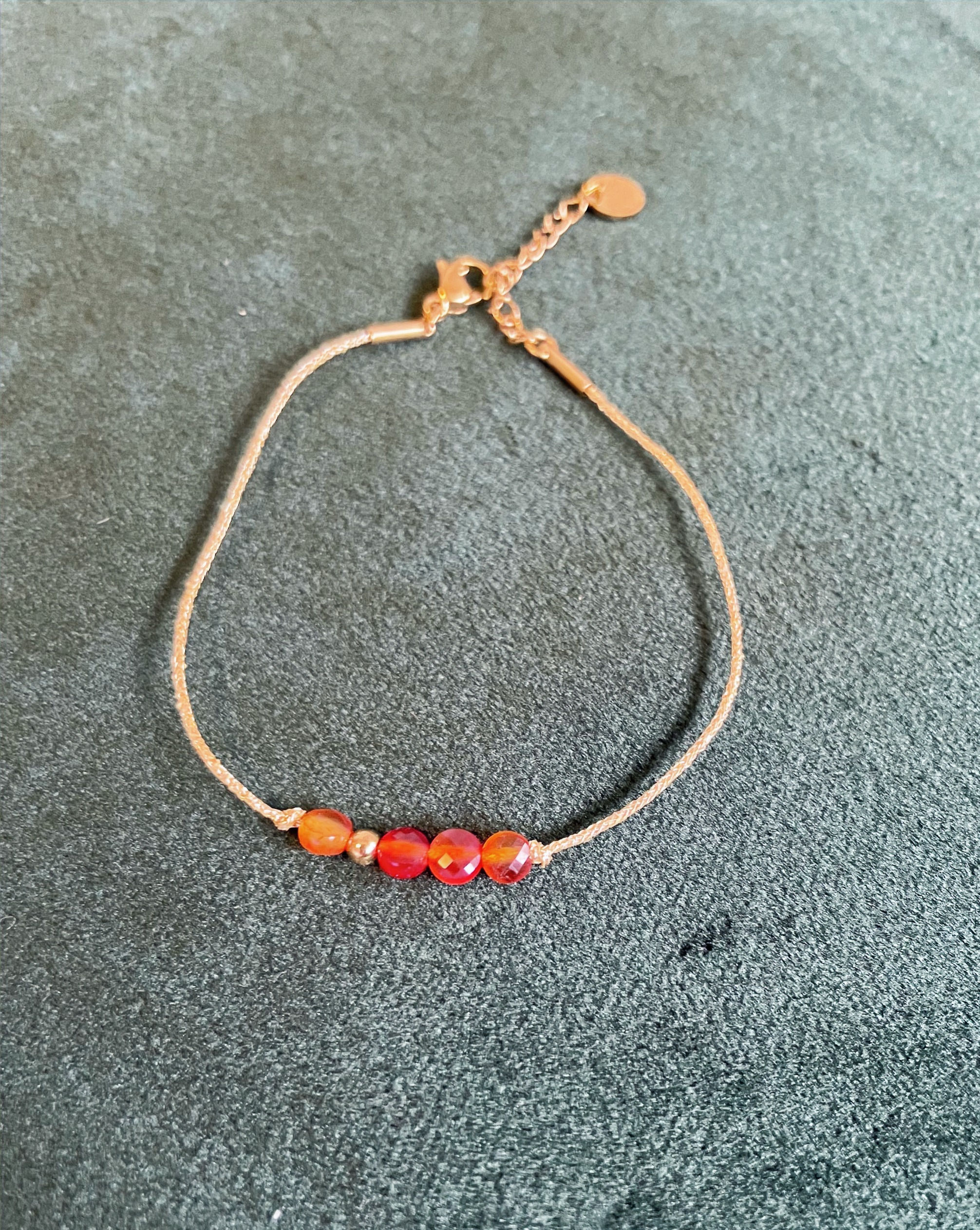 Armband Carneool Gouden draad