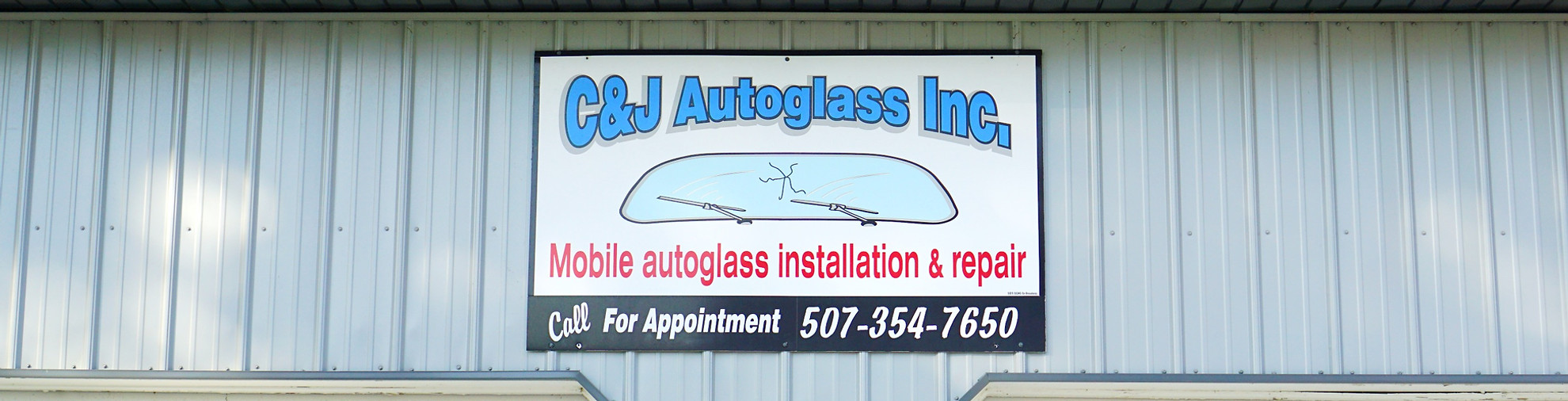 C and J Auto Glass Sign