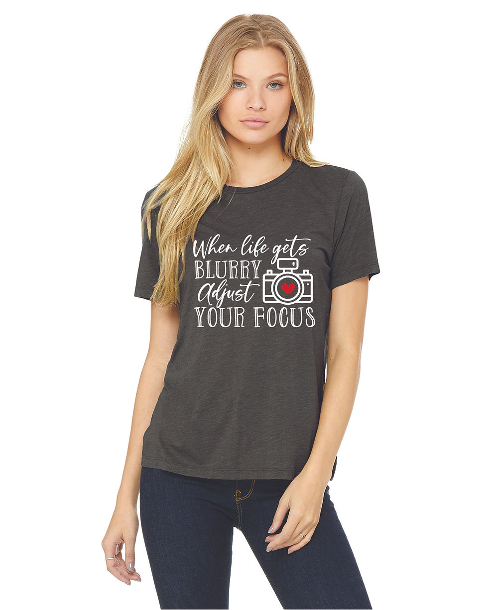 Thumbnail: personalized products and gifts adjust your focus t-shirt charcoal