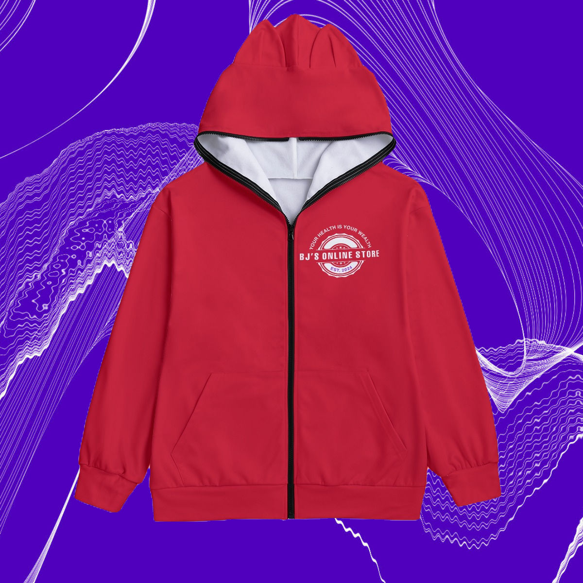 All-Over Print Unisex Pullover Hoodie With Zipper Closure