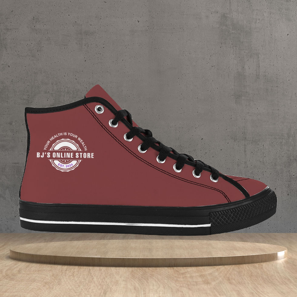 Thumbnail: Maroon High Top Shoes Vancouver High Top Canvas Men's Shoes (Model1013-1)