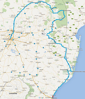 Route oostelijk Zuid-Afrika