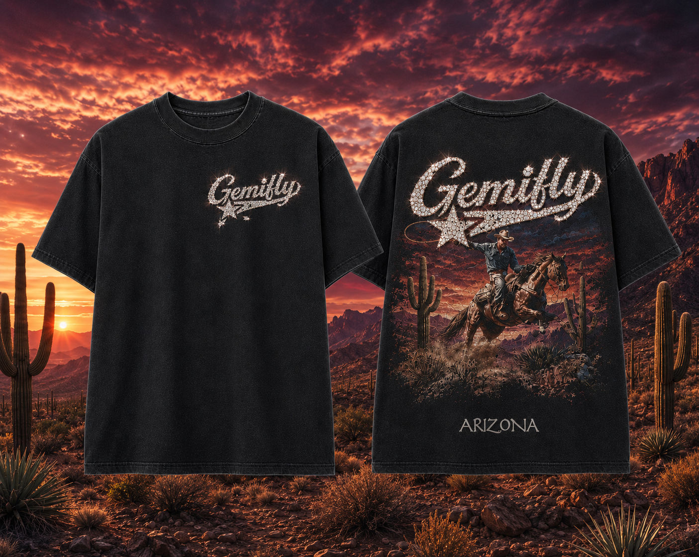 Wild West Collection “AZ BACKTRAILS” Crystal T-shirt PRESALE