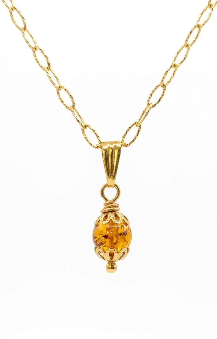 Collana in Ambra baltica cognac