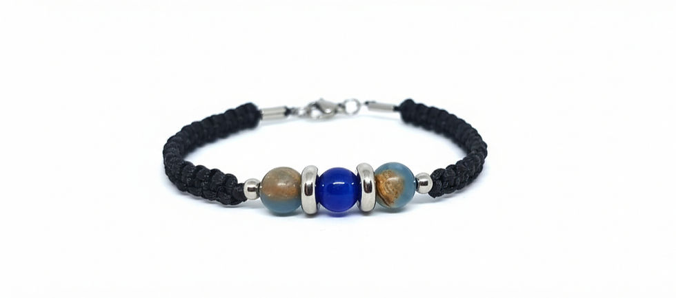 Bracciale Calcite e occhio di gatto blu