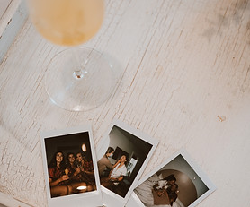 Polaroid photos of a boutique hotel