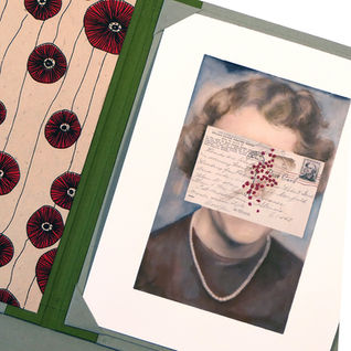 Womans face with letter