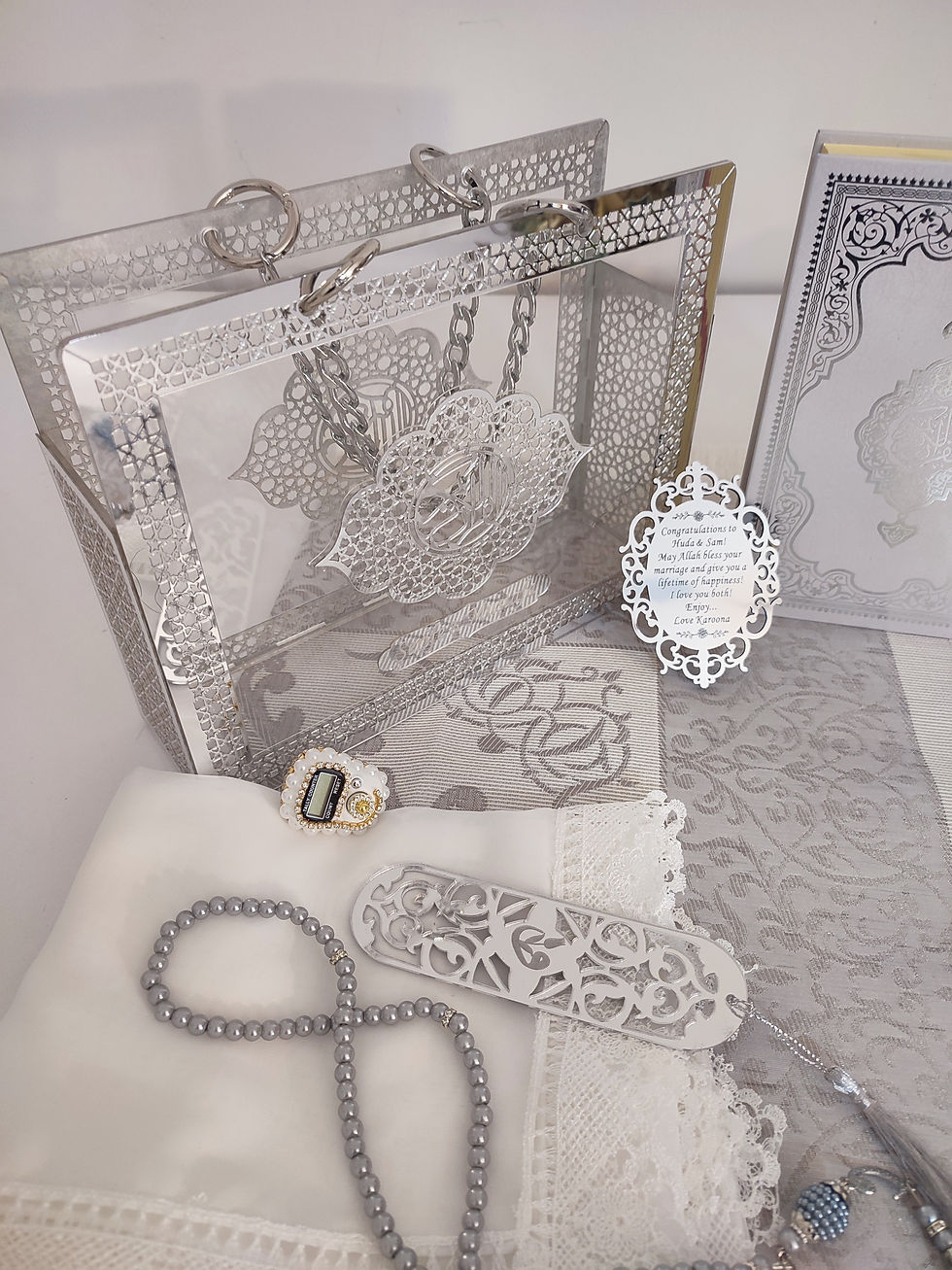 Küçük resim: Pleksi Çantalı Seccade Set 