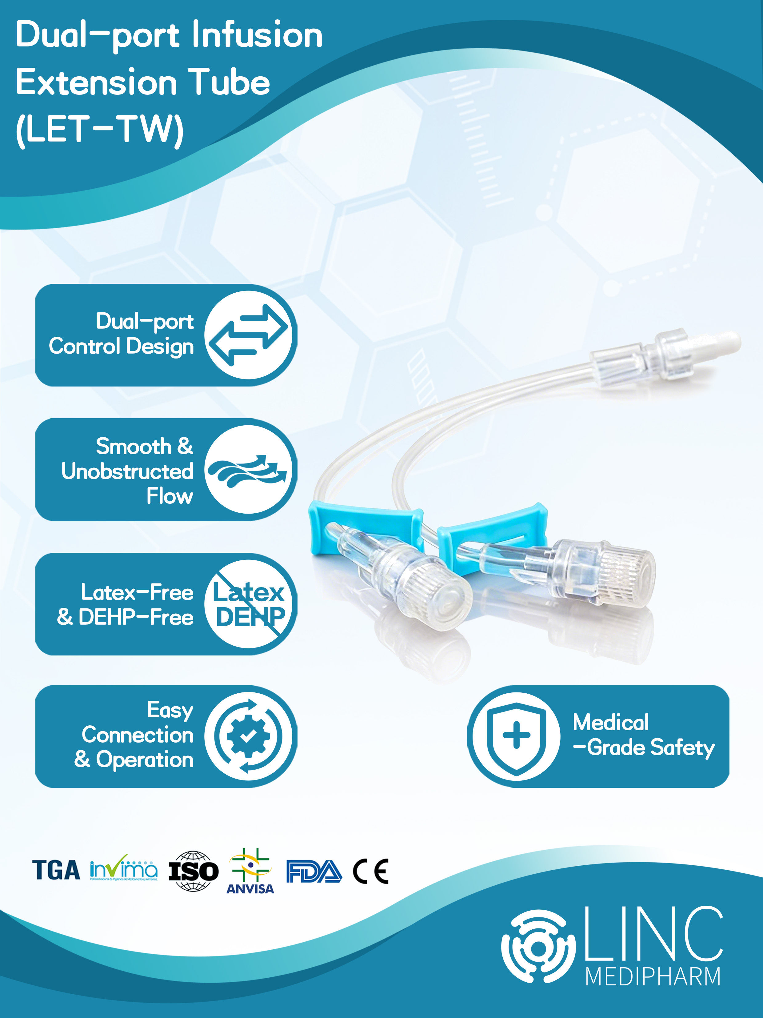 Dual-port Infusion Extension Tube (LET-TW)