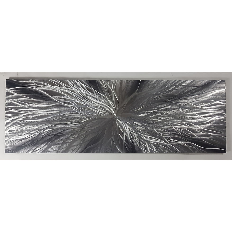Thumbnail: Nova. Silver and black. Modern abstract contemporary metal artwork.