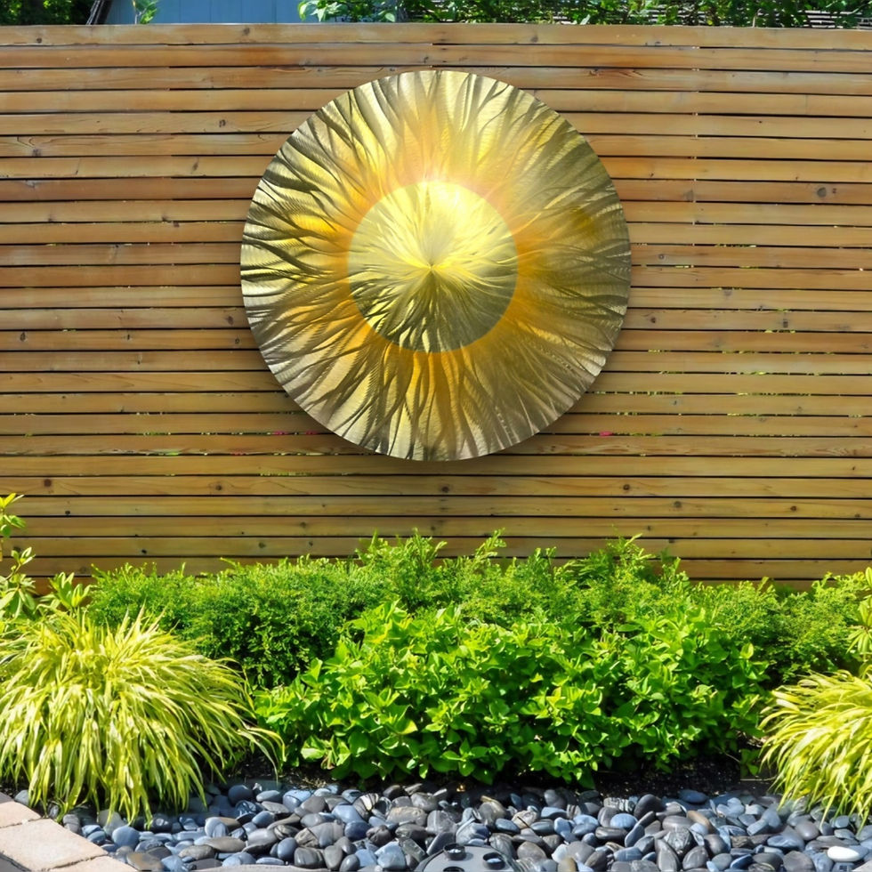 Thumbnail: Sunshine. Modern Abstract Metal Circular Wall Art. Indoor/Outdoor