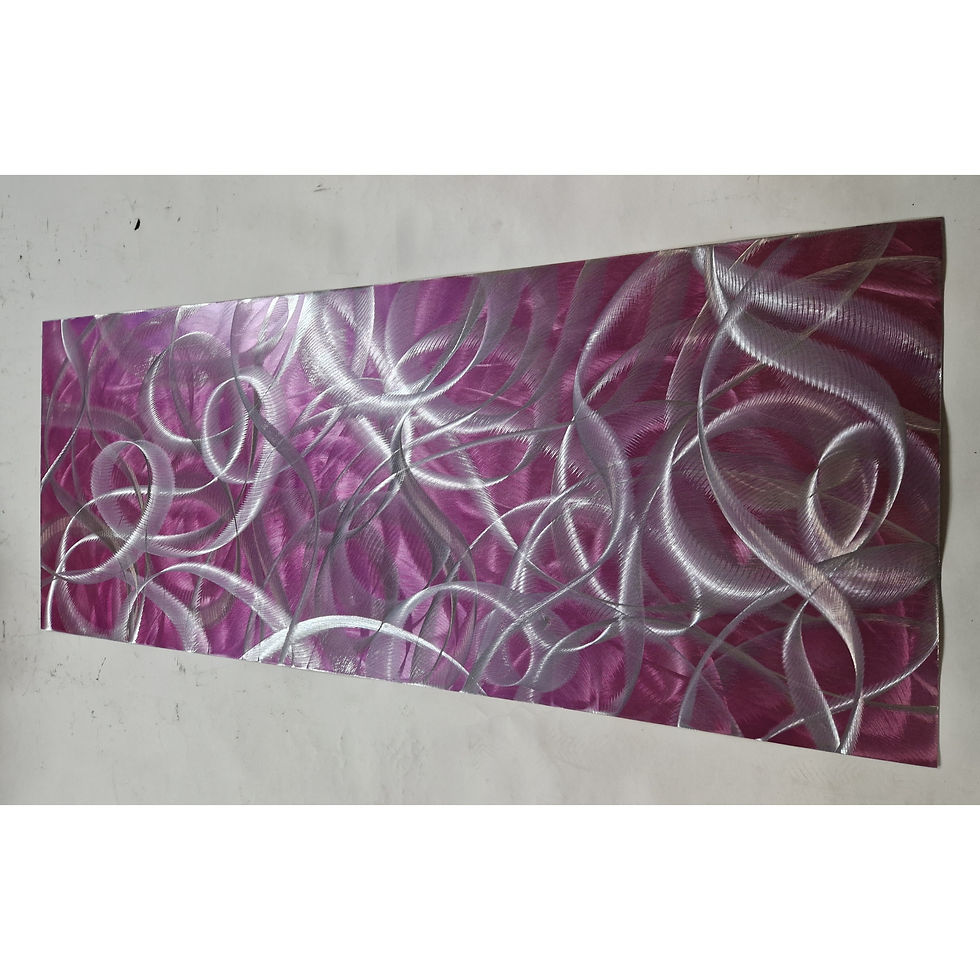 Thumbnail: Spring. Pink and silver. Modern abstract contemporary metal artwork.